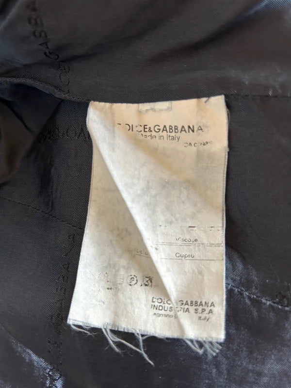Vintage Dolce & Gabbana jas – denim & bouclé mix (maat M)