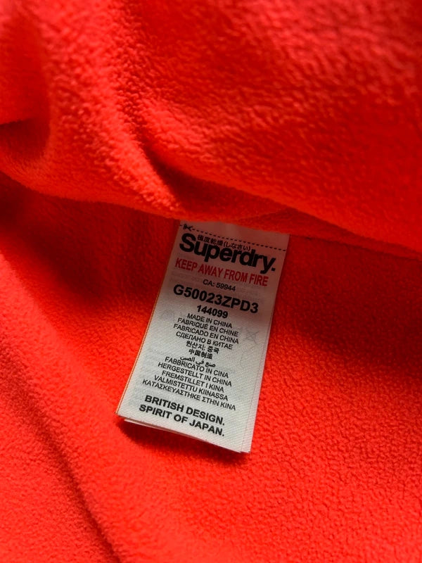 π§₯ Superdry Windcheater Jkt β donkergrijs met oranje fleece (maat M)