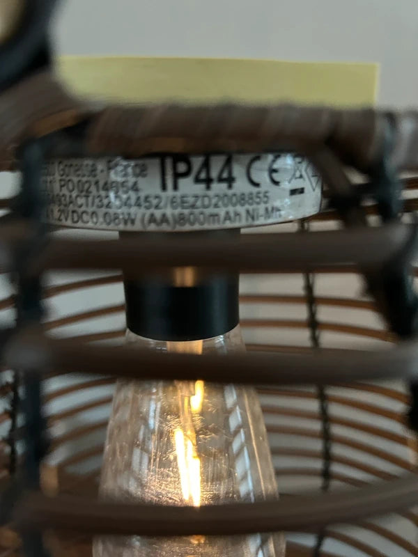☀️ Solar lantaarn tafellamp – rotan-look, zonne-energie (Ø 23 cm)