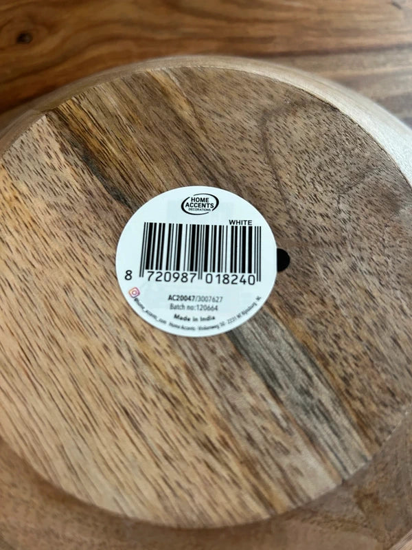 🍂 Home Accents houten decoratieve schaal – Ø 23 cm