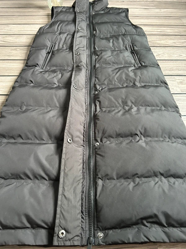VILA lange puffer bodywarmer – zwart (maat XS-S)