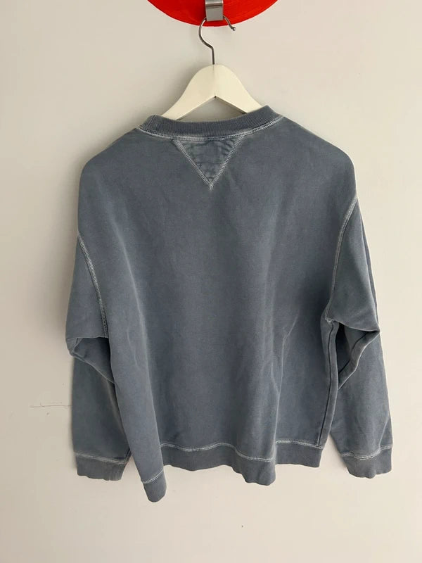 Tommy Hilfiger grijze/petrol sweater – maat L