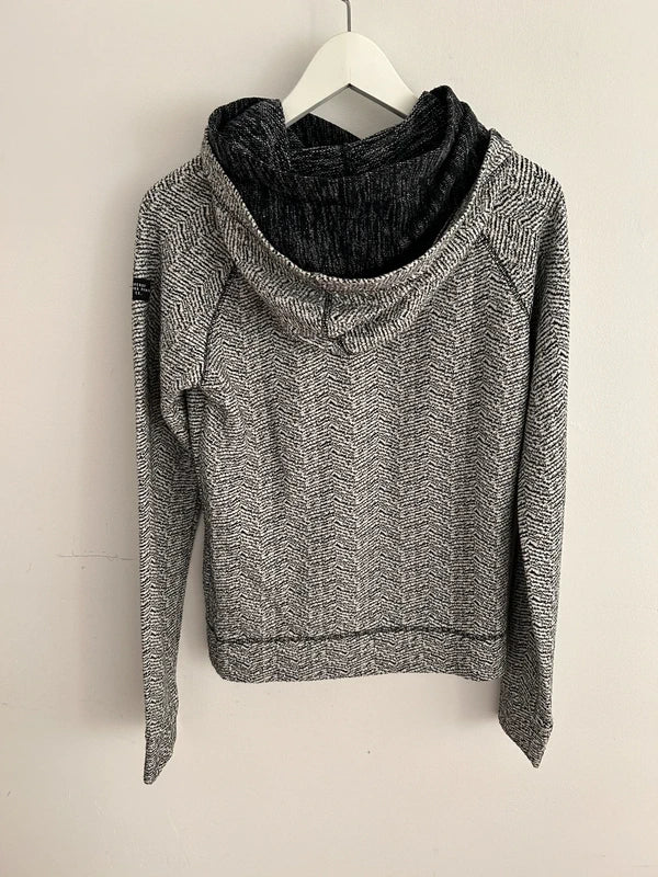 Superdry hoodie – zwart/wit zigzag (maat XS)