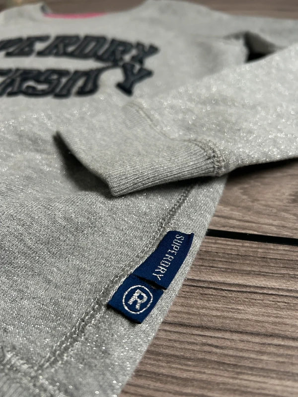 Superdry University Glitter sweater – grijs (maat XS)