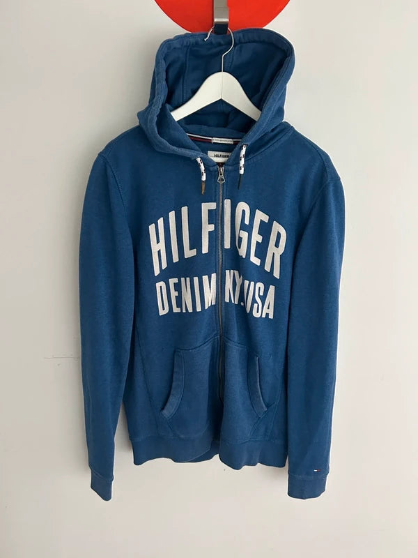 Tommy Hilfiger hoodie met rits – blauw (maat L)