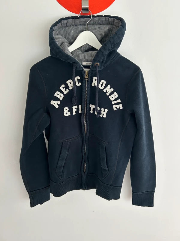 Abercrombie & Fitch hoodie met rits – donkerblauw (maat S)