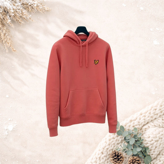 Lyle & Scott hoodie – roze (maat XS, 100% katoen)