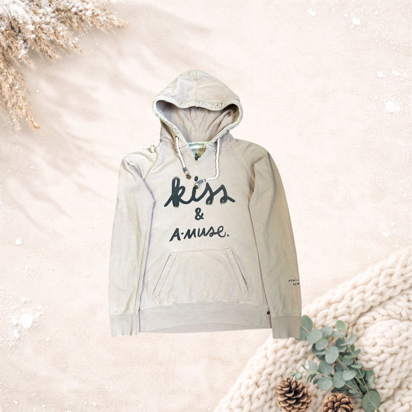 Maison Scotch hoodie “Kiss & A-muse” – oudroze (maat M)