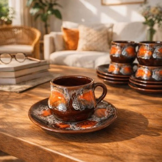 ✨ Vintage Fat Lava koffieset