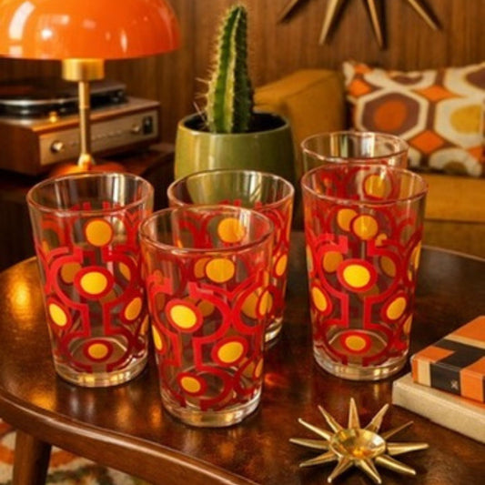 Set van 4 Vintage glazen • Made in Italy (jaren ’70)