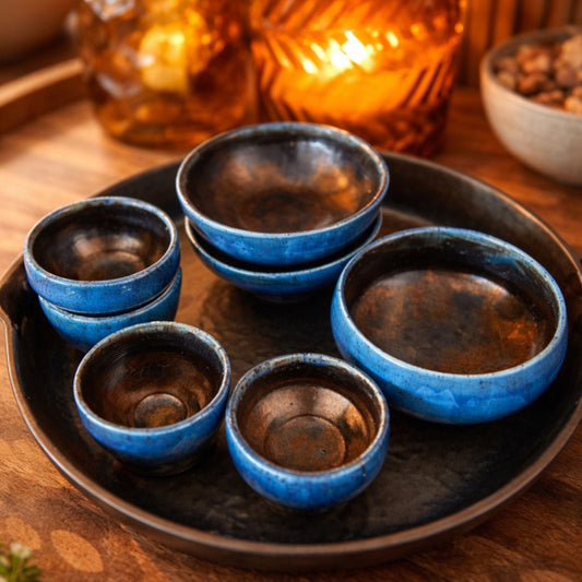 ✨ 8-delige handgemaakte keramische tapas & apéro set